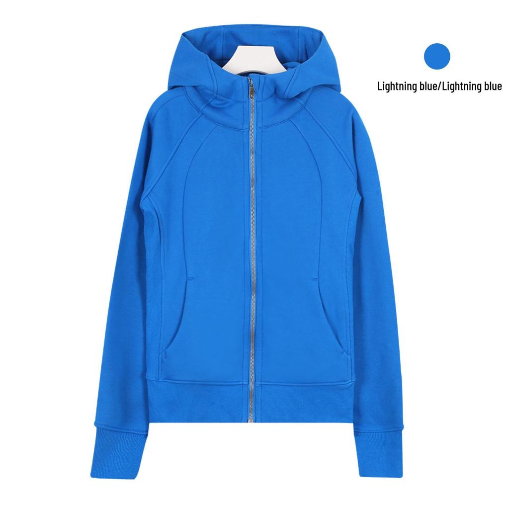 Sweat à capuche zippé intégral Lulu Original pour femme - Coupe ajustée - Veste de sport décontractée pour le yoga