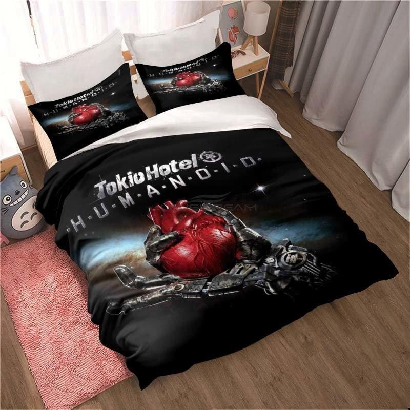 Neues Tokio Hotel Bettwäsche-Set 3D-Druck Mode Rockband Heimdekoration Junge Mädchen King Size Bettwäsche-Set Bettbezug Kissenbezug