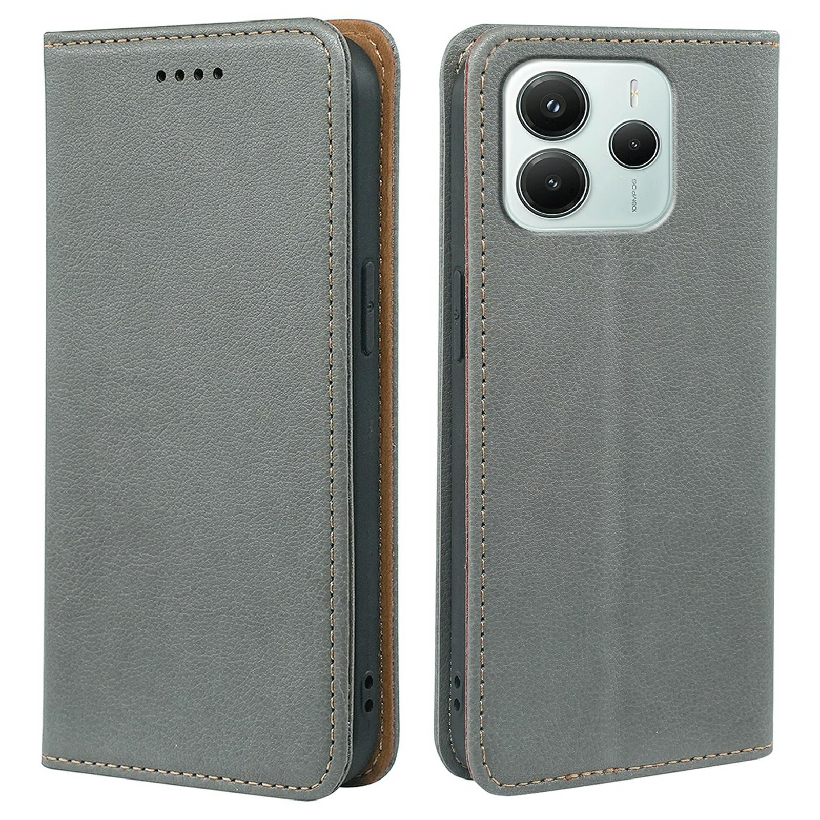 

For Xiaomi Redmi Note 14 5G/Poco M7 Pro 5G Case Wallet RFID Blocking Leather Phone Cover Strong Magnetic Closure Grey
