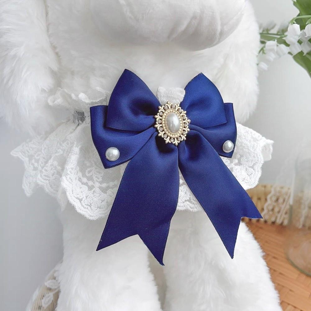 Durable Adjustable Cat Lace Bow Bib Sweet Decorative Cat Collar Dress Up Adorable Cat Scarf Photo Shooting