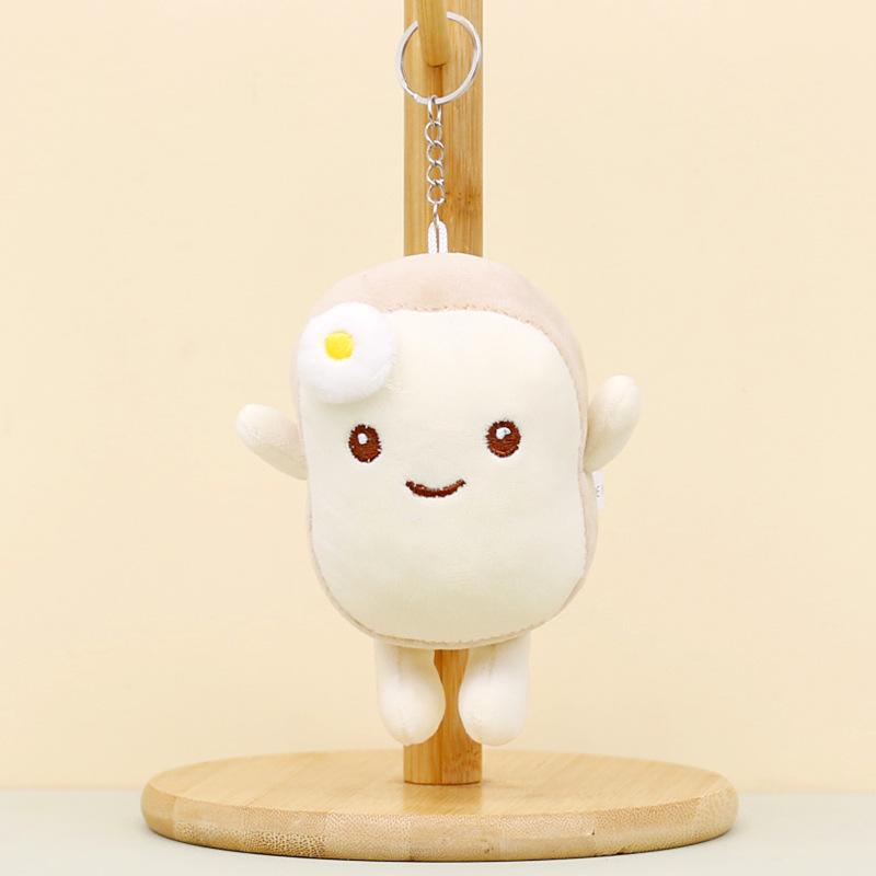 Plush Lovely Bread Toy Keychain Cute Cartoon Figure Bag Charm Adorable Short Plush Doll