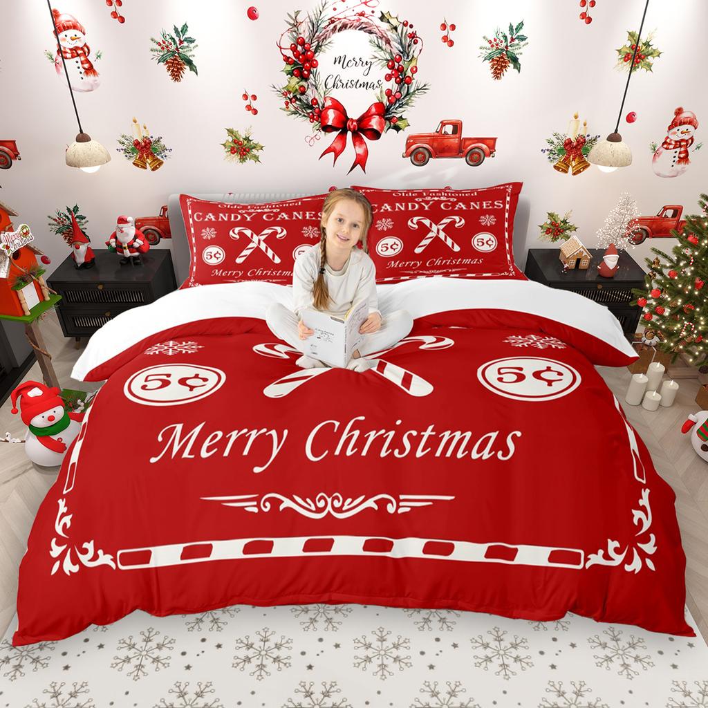 Comforter Homewish Girls Xmas Monogrammed 2Pcs/3Pcs Christmas Personalized Letter Bedding Happy New Year Gifts Bed Set