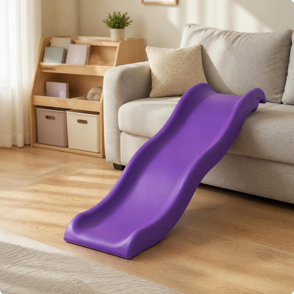 Child-Sized Indoor Slide Rounded Edges HDPE Young Child Heavy-Grade