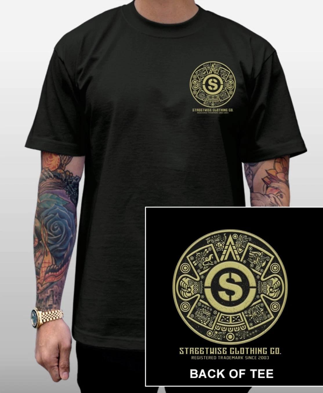 Streetwise Azteca Graphic T-Shirt Black M-L-XL-2XL-3XL-4XL-5XL XXXL