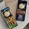 Roman Colosseum Black Phone Case For Samsung ZFlip7 ZFlip6 ZFlip5 ZFlip4 ZFlip3 5G Hard Protective Galaxy Z Flip 3 4 5 6 7