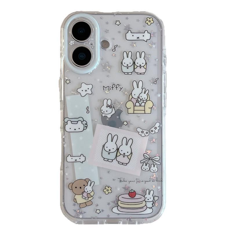 Korean Glitter Star Rabbit iPhone 17/16 Pro Max/15 Pro Case