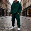 Men's 2 Piece Casual Outfit Set with Sweatshirt and Elastic Waist Cargo Jogger Pants for Outdoor Sports