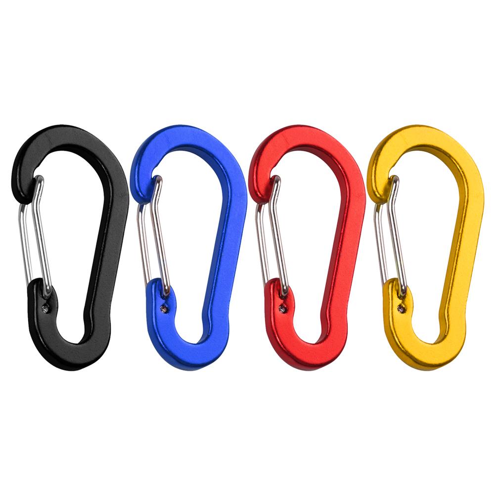 

OZ 6x Aluminium Alloy Safety Buckle Keychain Climbing Carabiner Outdoor Hiking H Black