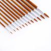 12Pcs Nylon Hair Wooden Handle Paintbrush Water Color Drawing Painting Brushes