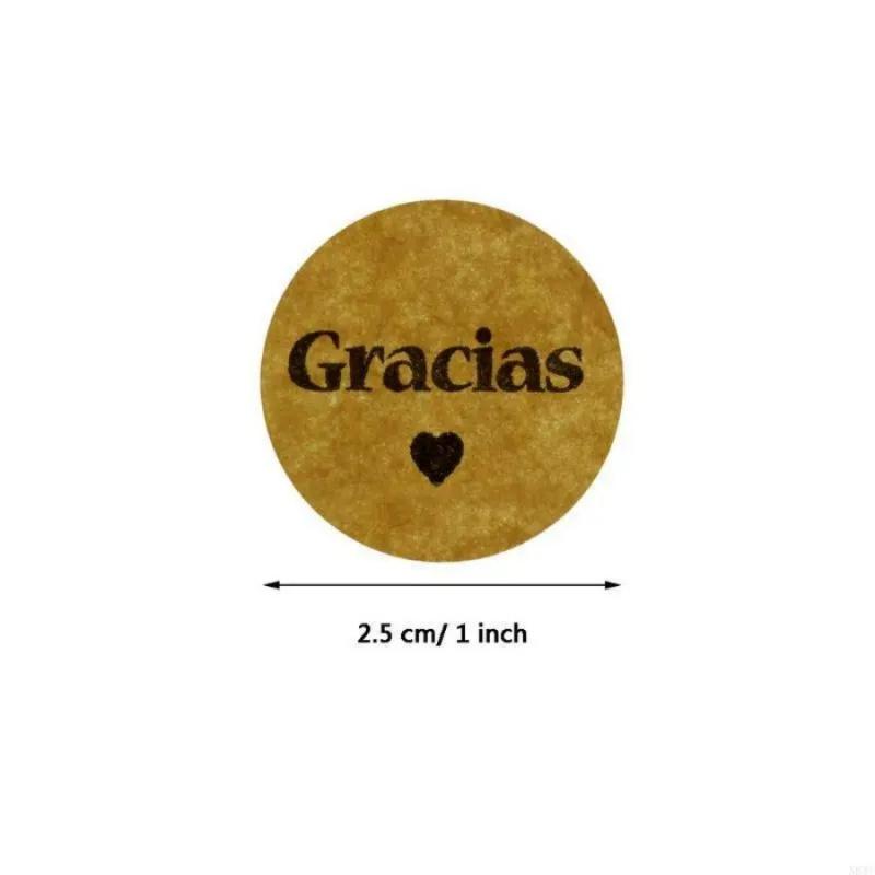 500pcs/rollSpanishGraciasThank You Stickers Envelope Sealing Stickers Baking Gift Packaging Bag Sealing Stickers Holiday Decorat