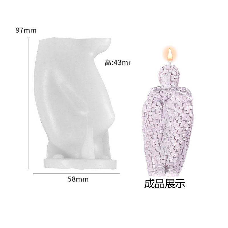 

DIY Abstract Thinker Statue Silicone Candle Mold Human Body Portrait Handmade Epoxy Resin Mould for Home Decor