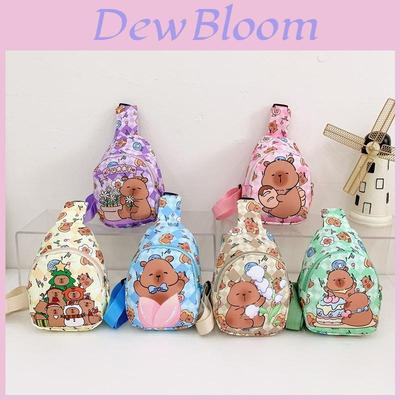 Capybara Cartoon Nylon Backpack For Kids With Breathable Design Perfect For Daily Use