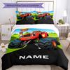 3pcs Custom Name Truck Bedding Set Duvet Cover Closure Includes 1 Duvet Cover & 2 Pillowcases, Soft and Comfortable for All Seasons.