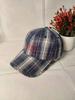 Plaid Soden Baseball Cap With Breathable Linen And Wide Brim For Summer Sun Protection