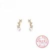 Solid 925 Sterling Silver Infinite Love Water Droplet Zircon Pearl Earrings Original Design For Women Wedding Fine Jewelry Gifts