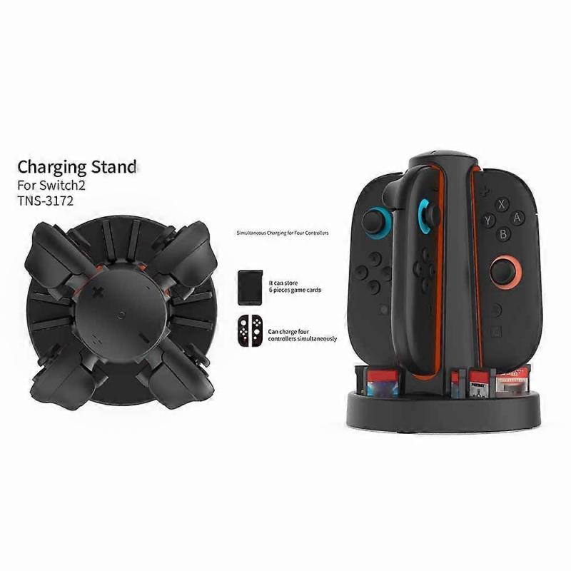 DOBE TNS-3172 For Nintendo Switch 2 Joy-Con Controller 4-Slot Charging Dock with Game Card Storage