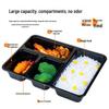ZISIZ Disposable Transparent 4-Compartment Plastic Lunch Box