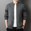 Knitted Cardigan Jacket Men's Autumn and Winter New Style Young and Middle-aged Cardigan Sweater Thickened Stand-up Collar Fashion Fashion Jacket