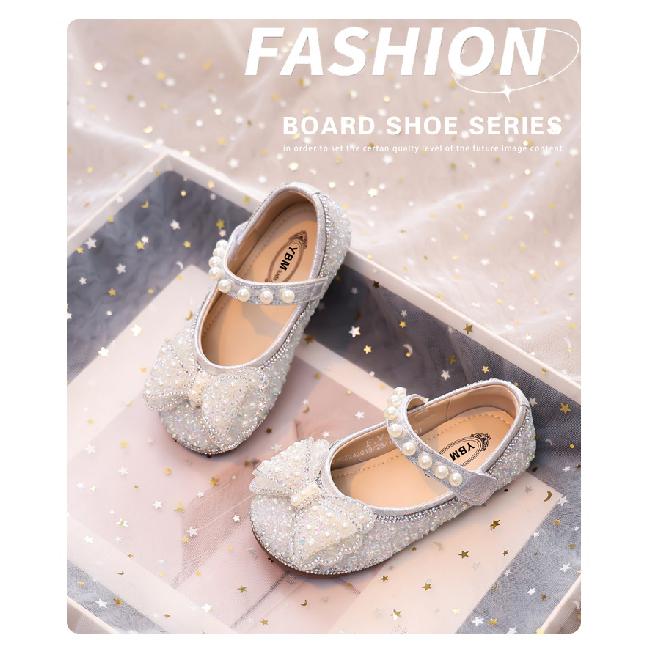 Girls Princess Shoes New Children's Single Shoes Leather Shoes Crystal Shoes Baby Dress Shoes Girls Soft Sole Spring and Autumn
