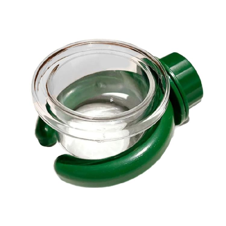 

Bird Cage Bowl with Clip Feature Plastic Transparent Feeding Cup Bird Cage Feeder for Lovebirds and Other Pet Birds зелений