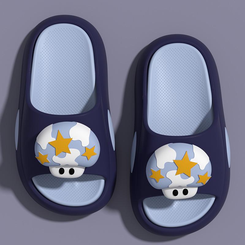 Mushroom Slippers Girls Summer New Thick Bottom Cartoon Home Parent-child Couple Children Cool Slippers Boys