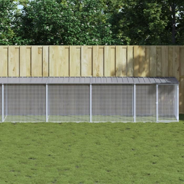 VidaXL Chicken Coop with Light Grey Roof 1003x98x90 Cm Galvanized Steel 3189058