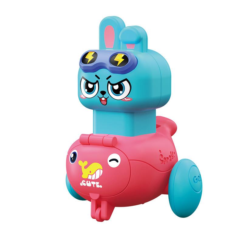 Children's Inertia Toy Car Cute Bunny Inertial Scooter Toy Boys' Mini Pull Car 0-3rd Birthday Gift