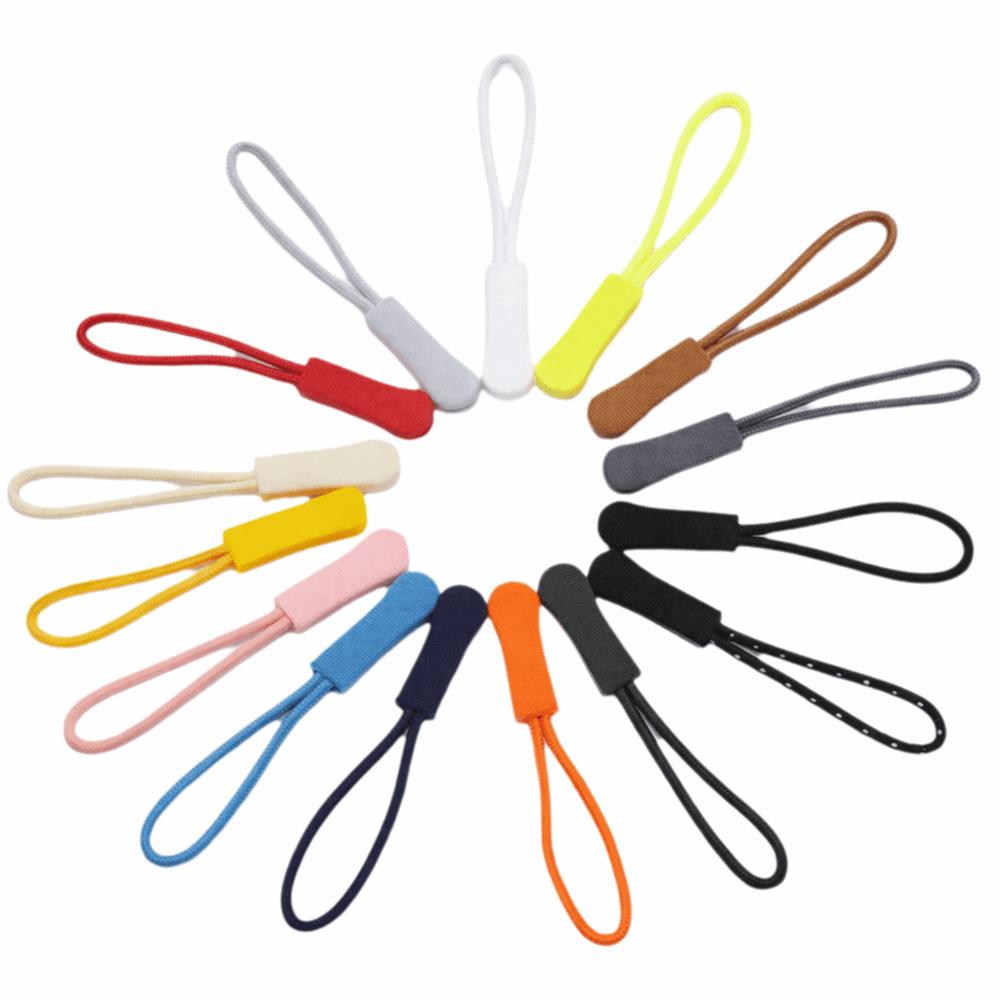 150 Pcs Strong Polyester Cord Zipper Pulls Lock Mechanism Slider Cord Rope Puller  for Bag