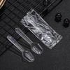 YANGGE 7.5cm Disposable Transparent Plastic Tasting Spoons