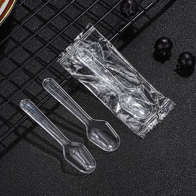 YANGGE 7.5cm Disposable Transparent Plastic Tasting Spoons