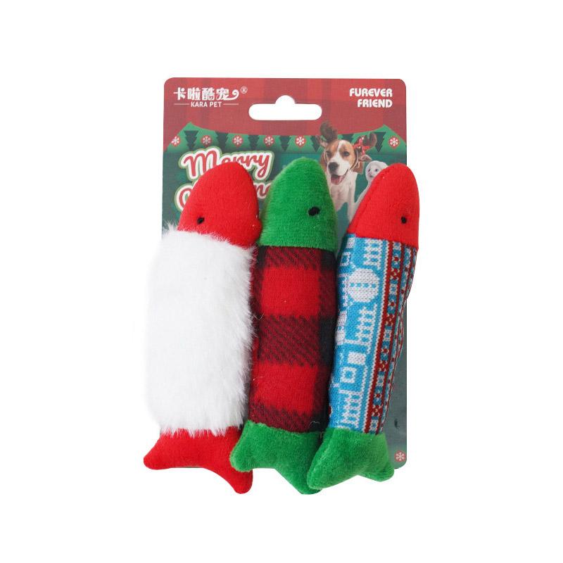 Christmas Plush Cat Toy with Catnip Durable Washable Self-Entertaining Teeth Grinding Chew Toy for Kitten Giochi Per Gatti