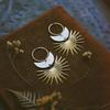 Bohemian Celestial Sun Moon Metal Statement Earrings