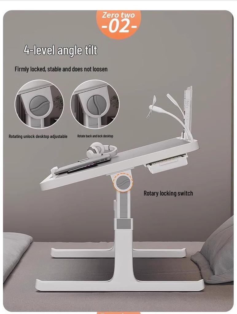 Adjustable Student Writing Table with Mobile Bracket for Bedroom or Dormitory