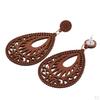 Bohemian Women Wooden Earrings Dangle Pendant Hook for Christmas, Day, Valentines