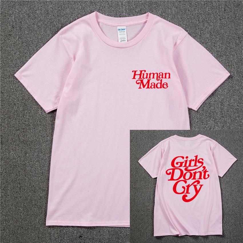 Girls Don’t Cry Human Unisex T-shirt  Unisex Cotton Best Quality Black White Letter Printing Casual Hip Hop Tshirts Harajuku Tops T