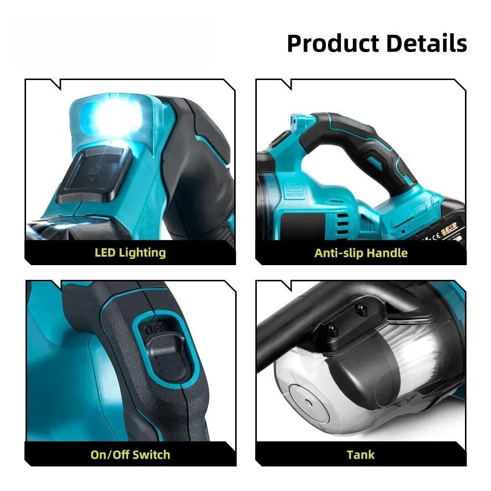1000W High Power Cordless Electric Vacuum Cleaner Portable Efficient Household Industrial Construction Clean Tools