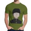 Herren T-Shirt Shigeo Kageyama Mob Psycho 100 Reine Baumwolle Oberteil Design Rundhals Harajuku Streetwear
