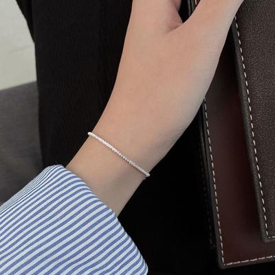 Silver Thin Chain Bracelet Geometry Shining Bracelet Fashion Simple Metal Bracelet Women
