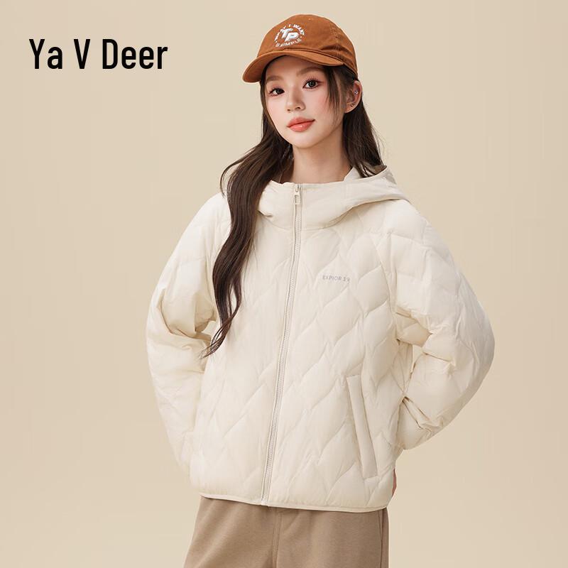 Yalu Women's Lightweight Hooded Short Duck Down Jacket