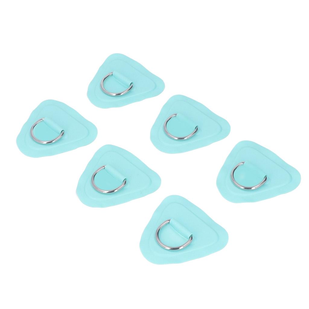6Pcs PVC D Ring Patch Elastic Rope Set Stainless Steel D Ring Patch Bungee Cord Set for Inflatable