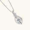 Twisted Teardrop Hollow Partial Paved Stone Center Round Zircon Pendant Women Clavicle Necklace