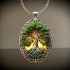 Bohemian Style Tree Glass Pendant Necklace