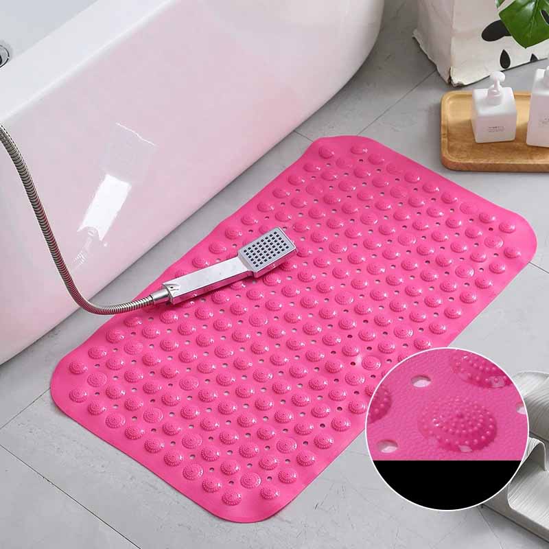 PVC Non-Slip Bath Mat with Suction Cups Shower Bathtub Mat Anti-Fatigue Bathroom Floor Mat Massage Foot Pad