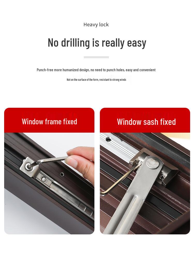 No-Drill Wind Support Thermal Break Aluminum Window and Door Limiter