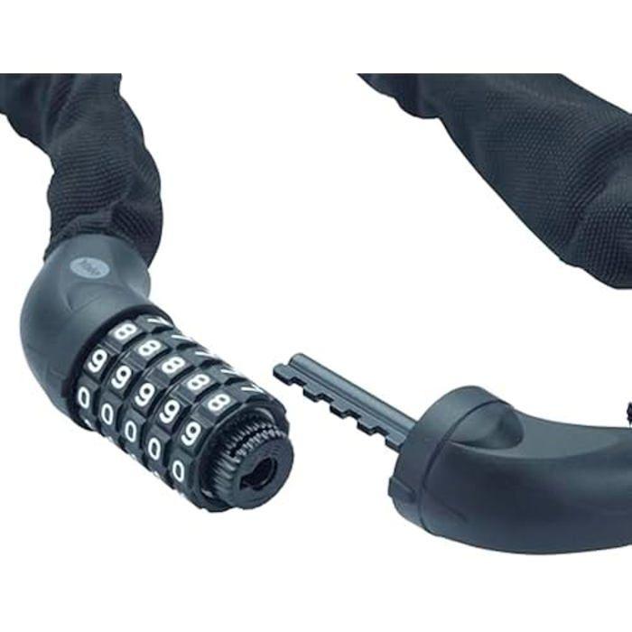 Chaîne antivol - essential security - 900mm - acier au carbone - cadenas à combinaison 5 chiffres