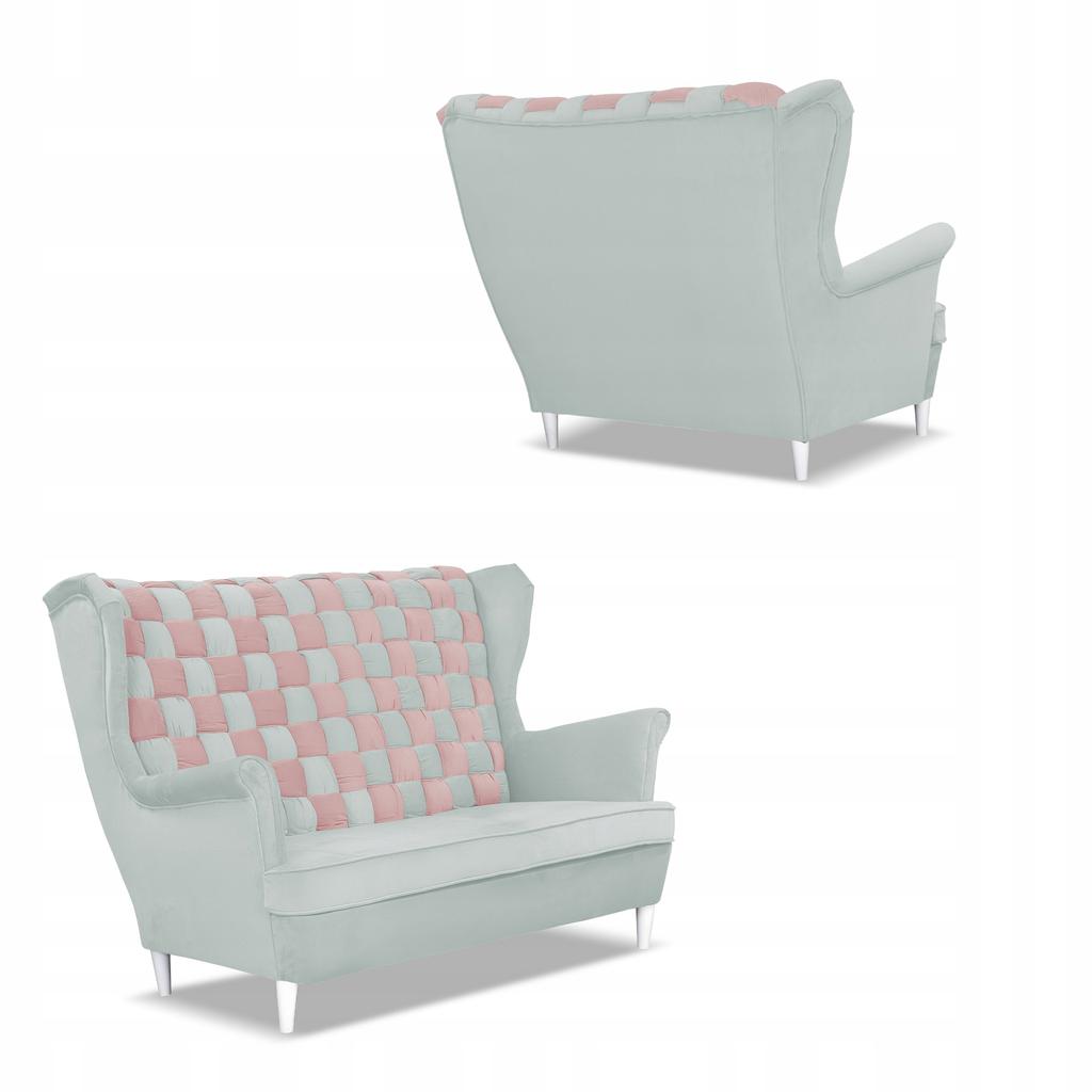 Set Uszak CAROL DUO Sofa Armchairs Poufs Family Furniture Grey - Pink