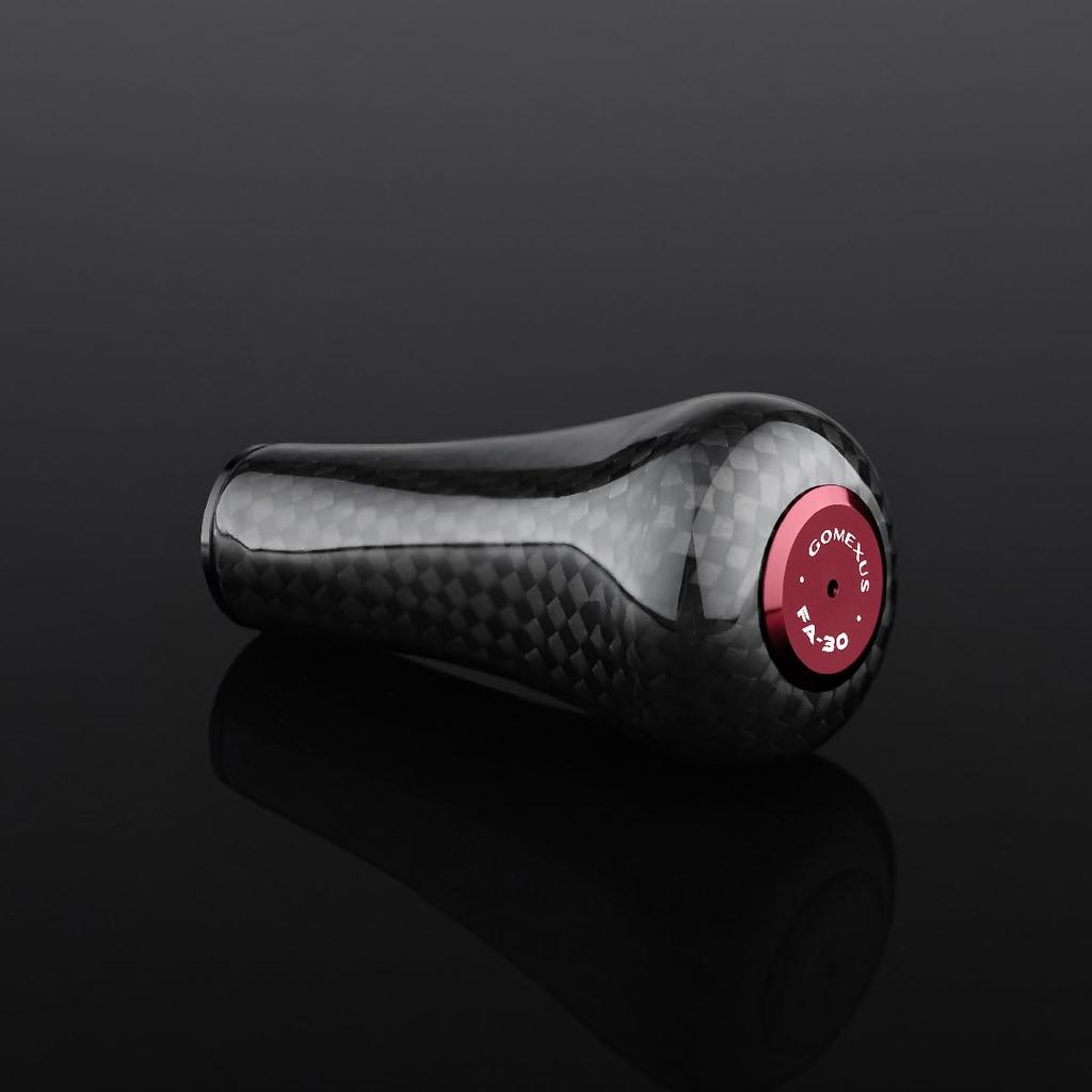 Gomexus FA30 Handle Knob Carbon Light Game Power Knob Comfortable Winding Thin I Type Knob Compatible with Daiwa Type S Shimano Type A Lightweight