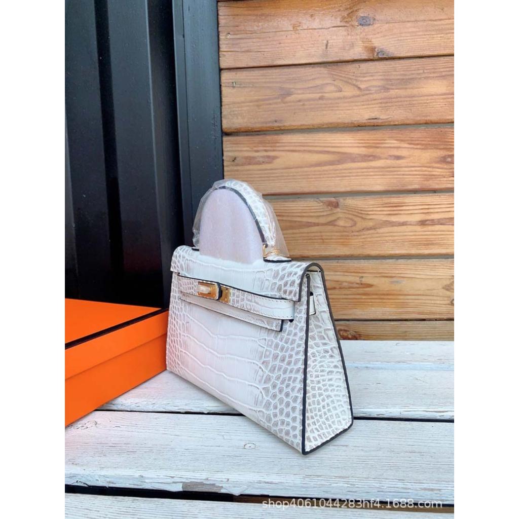 Bolsa de alta costura Himalaia segunda geração feminina couro com padrão de crocodilo bolsa de mensageiro portátil mini