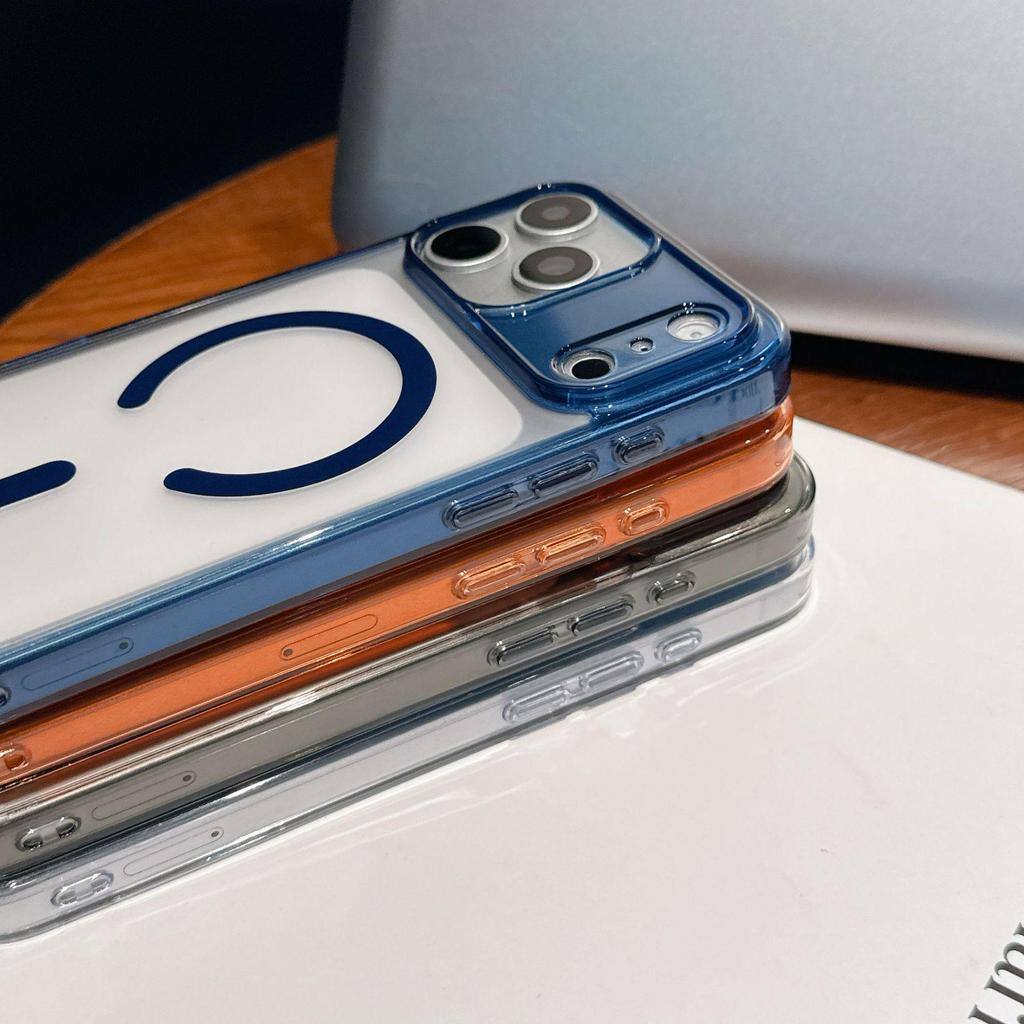 AI Touch Magnetic Transparent Case for iPhone 17 Pro Max - Soft Edge, Solid Color Protective Cover