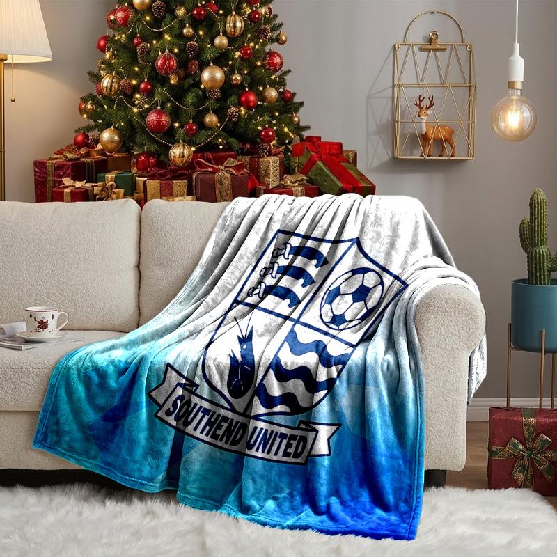 Southend Crest Design Throws Blanket Flannel Blankets Plush for Couch Bed Gifts for Men Women Travel picnic blanket Christmas fan gifts